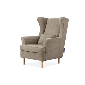KONSIMO Ohrensessel Stralis - braun - Materialmix - 82 cm - 108 cm | Möbel Kraft