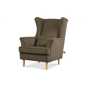 KONSIMO Ohrensessel Stralis - braun - Materialmix - 82 cm - 108 cm | Möbel Kraft