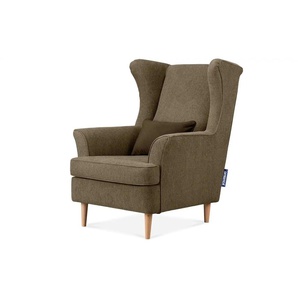 KONSIMO Ohrensessel Stralis - braun - Materialmix - 82 cm - 108 cm | Möbel Kraft