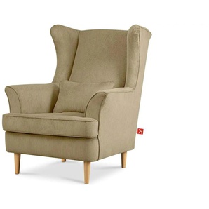 KONSIMO Ohrensessel Stralis - creme - Materialmix - 82 cm - 108 cm | Möbel Kraft