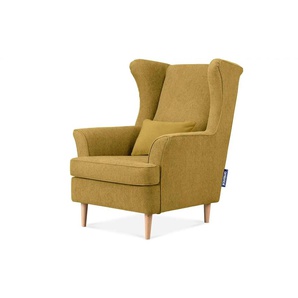 KONSIMO Ohrensessel  Stralis ¦ gelb ¦ Maße (cm): B: 82 H: 108