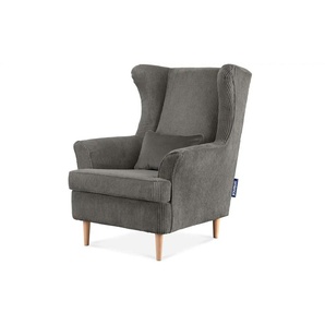 KONSIMO Ohrensessel  Stralis ¦ grau ¦ Maße (cm): B: 82 H: 108