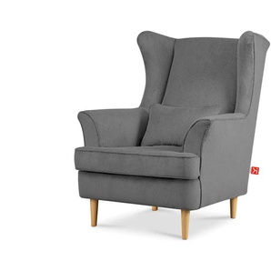 KONSIMO Ohrensessel  Stralis ¦ grau ¦ Maße (cm): B: 82 H: 108