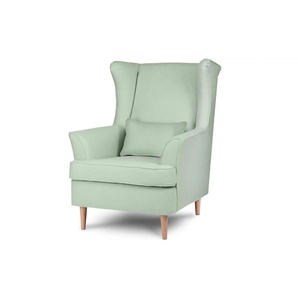 KONSIMO Ohrensessel  Stralis ¦ grün ¦ Maße (cm): B: 82 H: 108