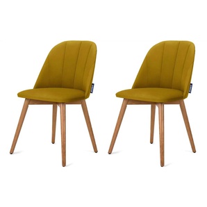 KONSIMO Polsterstuhl 2er-Set - gelb - Materialmix - 48 cm - 86 cm | Möbel Kraft