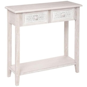 Konsole Hina mit Regal Gebleichtes Holz, L.80 cm