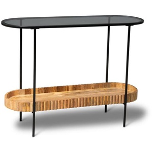 Konsole Jason 3, schwarz/Mangoholz massiv