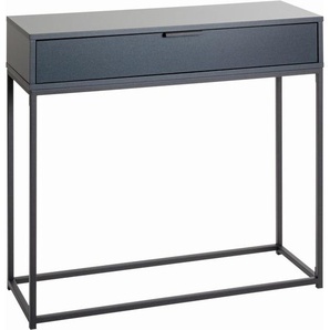 Konsolentisch, Anthrazit, Schwarz, Metall, 1 Schubladen, rechteckig, eckig, 28x77x80 cm, Stauraum, Wohnzimmer, Wohnzimmertische, Konsolentische