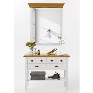 Konsolentisch I 102cm Braun/Weiß/Kiefer Weiß/Kiefer Laugenfarbig