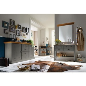 Konsolentisch I 102cm Braun/Grau/Kiefer Grau/Kiefer Laugenfarbig