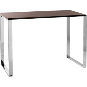Konsolentisch FINK Tische Gr. H: 76 cm, braun (espresso, silberfarben) Konsolentische Telefontische massive Tischplatte, besondere Tiefe 55 cm