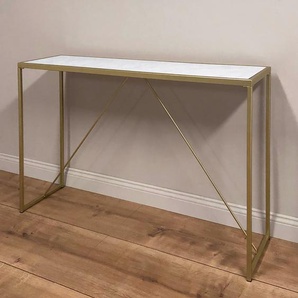 Konsolentisch Glam 111 x 76 x 30cm Gold/Weiß/Gold