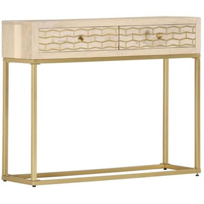 Konsolentisch Golden 90 × 30 × 75 cm Massivholz Mango Vidaxl