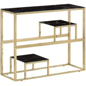 Konsolentisch Golden Edelstahl und Hartglas vidaXL