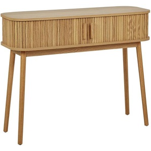Konsolentisch Heller Holzfarbton aus mdf mit Schiebetüren Beine aus Kiefernholz Konsole für Schlafzimmer Wohnzimmer Flur