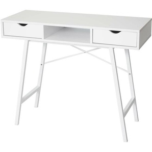Konsolentisch HHG 162, Ablagentisch Beistelltisch, 3D-Struktur 100x40cm weiß