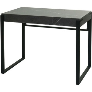 Konsolentisch HHG 702, Telefontisch Arbeitstisch Beistelltisch Ablagetisch, Metall 80x100x54cm Marmor-Optik grau