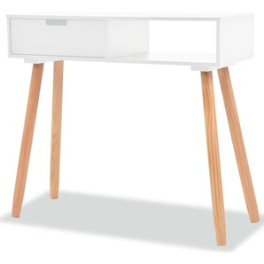 Konsolentisch Kiefernholz Massiv 80 x 30 x 72 cm Weiß Vidaxl