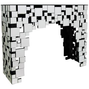 Konsolentisch MDF, mit Spiegelglas, Mosaikdesign aus Spiegelglasquadraten - Flurtisch, Anstelltisch