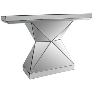 Konsolentisch MDF, mit Spiegelglas, Sockel aus dreieckigen Spiegelelementen - Flurtisch, Anstelltisch