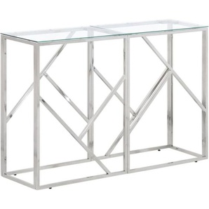 Konsolentisch Silbern Edelstahl und Hartglas Vidaxl