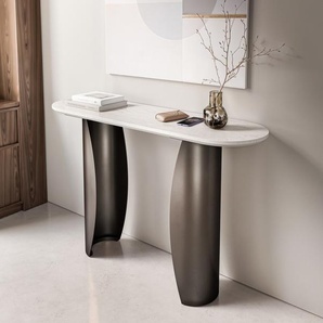 Konsolentisch Solena 135x40 cm Marmor Weiß Metall Black Antique, Beistelltische