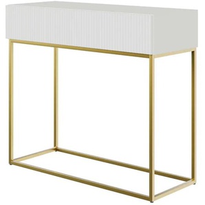 Konsolentisch - weiß - Materialmix - 90 cm - 79 cm | Möbel Kraft