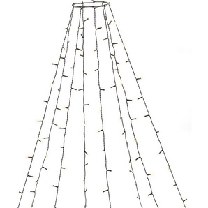 KONSTSMIDE LED-Baummantel Weihnachtsdeko aussen, Christbaumschmuck, Ring Ø 11, 8 Stränge à 30 bernsteinfb. Dioden, gefrostet, vormontiert