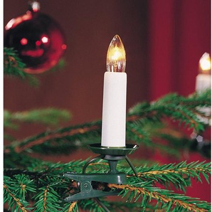 KONSTSMIDE LED-Christbaumkerzen Weihnachtsdeko, Christbaumschmuck, LED Baumkette, 35 warmweiße Dioden, klare Birnen, grünes Kabel