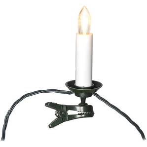 LED-Christbaumkerzen KONSTSMIDE Weihnachtsdeko, Christbaumschmuck Lichterketten Gr. Dioden 25 St., Kabellänge 5 m x Gesamtlänge 21,8 m, weiß Weihnachtsbaumbeleuchtung Topbirnen, One String, 25 funkelnde bernsteinfarbene Dioden