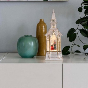 KONSTSMIDE LED Laterne Weihnachtsdeko, LED fest integriert, Warmweiß, LED Kirche, weiß, wassergefüllt