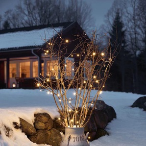 LED-Lichterkette KONSTSMIDE Lichterketten Gr. Dioden 240 St. Flammen 240 St., Kabellänge 0,5 m x Gesamtlänge 24,5 m, schwarz Lichterketten Lichternetze mit 8 Funktionen und Memoryfunktion, 240 warm weiße Dioden