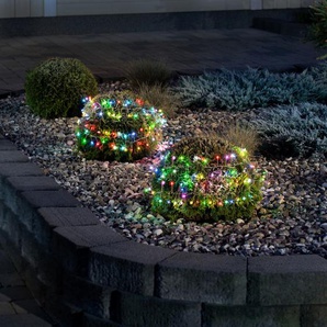 LED-Lichterkette KONSTSMIDE Lichterketten Gr. Dioden 360 St. Flammen 360 St., Kabellänge 5 m x Gesamtlänge 9,3 m, silberfarben Lichterketten Lichternetze Micro LED, Firecracker, mit langsamem RGB-Farbwechsel