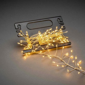 LED-Lichterkette KONSTSMIDE Weihnachtsdeko aussen Lichterketten Gr. Dioden 400 St. Flammen 400 St., Kabellänge 5 m x Gesamtlänge 8,6 m, silberfarben Lichterketten Lichternetze Micro LED Büschellichterkette Cluster, mit Aufroller