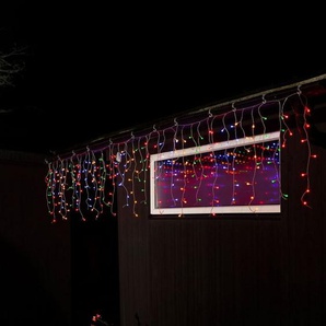KONSTSMIDE LED-Lichtervorhang, 400-flammig, LED Eisregen Lichtervorhang, mit bunten Globes, 400 bunte Dioden