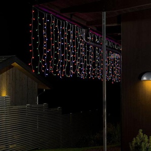 KONSTSMIDE LED-Lichtervorhang, 400-flammig, LED Lichtervorhang, mit bunten Globes, 400 bunte Dioden