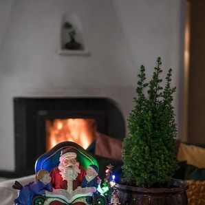 KONSTSMIDE Weihnachtsfigur Weihnachtsdeko (1 St), LED Szenerie Weihnachtsmann mit Kindern und Zug