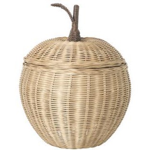 Korb Apple Large faser beige holz natur / Weidengeflecht Ø 36,5 x H 52 cm - Ferm Living - Holz natur