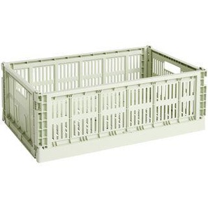 Korb Colour Crate plastikmaterial grün Large / 34,5 x 53 cm - Recycelt - Hay - Grün