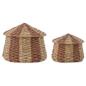Korb Ruddi faser beige / 2er-Set - Ø18xH17/Ø25,5xH22 - Bloomingville - Beige