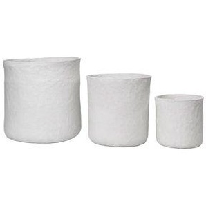 Korb Vary textil weiß / 3er-Set - Recycling-Baumwolle / Ø 40 x H 42 cm - Ferm Living -