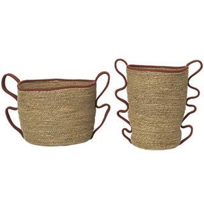 Korb Verso faser beige / 2er-Set - Handgeflochten - Ferm Living - Beige
