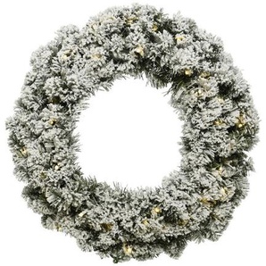 Kranz, Grün, Weiß, Kunststoff, 60.00x8.00x60.00 cm, Dekoration, Saisonartikel, Weihnachtsdekoration