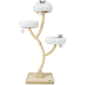 Kratzbaum, 178 cm Katzenbaum mit Sisal-Kratzsäulen, 3 warmen Liegeflächen & Plüschbälle, Katzenturm mit gebogenem Metallgestell, Kletterbaum,