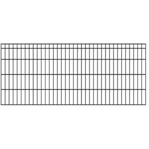 KRAUS Doppelstabmattenzaun Dino-Pro DS-60x40 Zaunelemente anthrazit, 80 cm hoch, 10 Elemente für 20 m, 11 Pfosten Gr. H/L: 80 cm x 20 m, grau (anthrazit) Zaunelemente