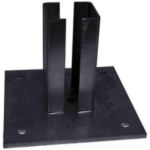 KRAUS Pfostenfuß Bodenanker BxH: Standfuß 20x20 cm für Zaunposten 8x8 cm, zum Aufdübeln Gr. B/H/T: 20 cm x 15 cm x 20 cm, grau (anthrazit) Zäune