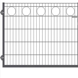 KRAUS Zaundoppeltür Bali Tore BxH: 300x100 cm, Komplett inkl. Torpfosten 6x6 cm Gr. B/H: 300 cm x 100 cm, grau (anthrazit) Sichtschutz