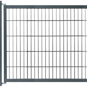 KRAUS Zaundoppeltür Kombitor Tore BxH: 298,4x100 cm, Komplett inkl. Torpfosten 6x6 cm Gr. B/H: 298,4 cm x 100 cm, grau (anthrazit) Sichtschutz