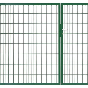 KRAUS Zaundoppeltür Kombitor Tore BxH: 298,4x160 cm, Komplett inkl. Torpfosten 8x8 cm Gr. B/H: 298,4 cm x 160 cm, grün Sichtschutz