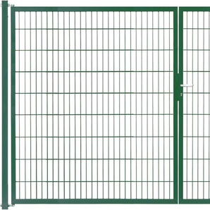 KRAUS Zaundoppeltür Kombitor Tore BxH: 298,4x180 cm, Komplett inkl. Torpfosten 8x8 cm Gr. B/H: 298,4 cm x 180 cm, grün Sichtschutz